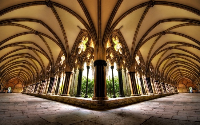 Обои картинки фото salisbury, cloisters, интерьер, холлы, лестницы, корридоры
