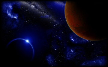 Картинка космос арт планеты туманость