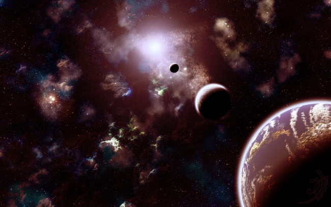 Обои картинки фото космос, арт, планеты