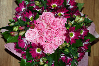 Картинка цветы букеты композиции букет розы астры