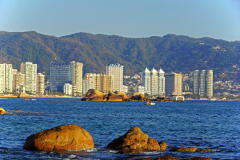 Картинка мексика акапулько города панорамы море склоны гор дома