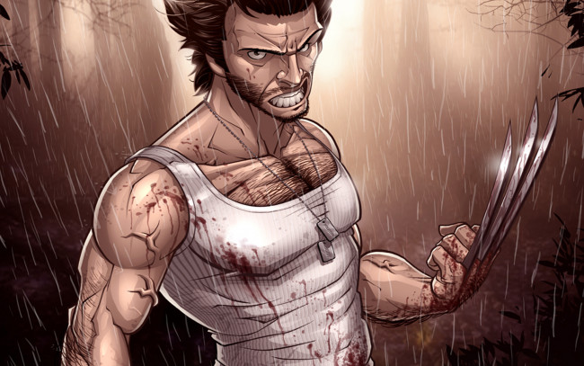 Обои картинки фото росомаха, рисованные, комиксы, comics, злой, люди, икс, комикс, x-men, wolverine