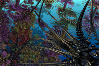 Картинка 3д графика fractal фракталы узор цвет фон