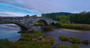 Картинка llanrwst bridge wales england природа реки озера уэльс river conwy англия мост река конуи