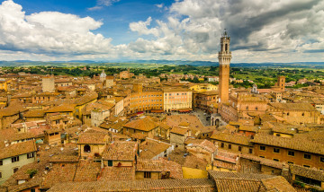Картинка siena tuscany italy города панорамы сиена тоскана италия здания крыши