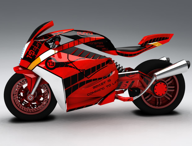 Обои картинки фото мотоциклы, 3d, мотоцикл, фон