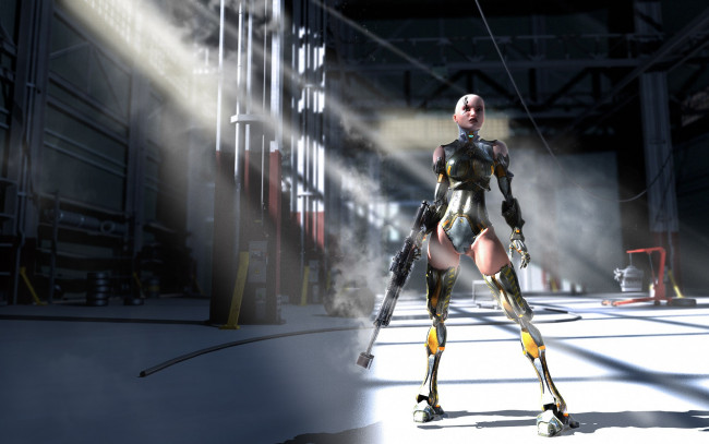 Обои картинки фото 3д, графика, creatures, существа, industrial, garage