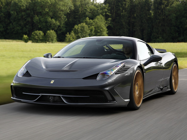 Обои картинки фото автомобили, ferrari, novitec, темный, 2014г, speciale, 458, rosso