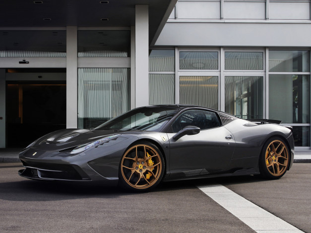 Обои картинки фото автомобили, ferrari, темный, novitec, rosso, speciale, 2014г, 458