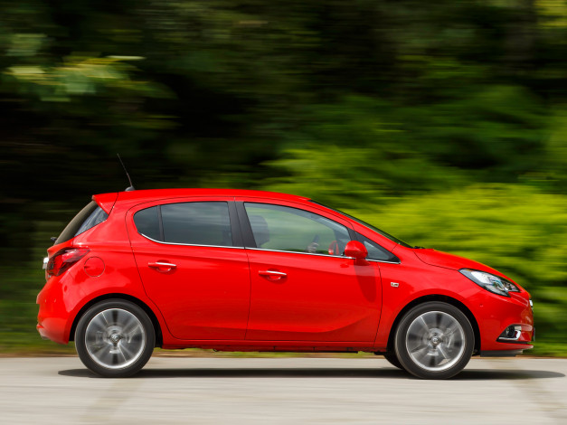 Обои картинки фото автомобили, vauxhall, 2014гкрасный, corsa, e, 5-door