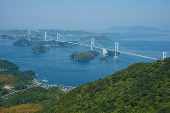 Картинка города -+мосты деревья растения мост панорама море пейзаж небо