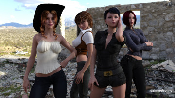 Картинка 3д+графика люди+ people девушки взгляд фон