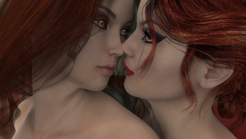 Картинка 3д+графика портрет+ portraits фон взгляд девушки