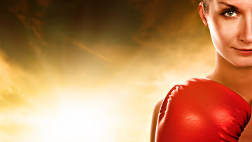 Картинка девушки -unsort+ лица +портреты бокс перчатка улыбка лицо взгляд