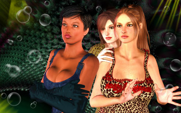 Картинка 3д+графика люди+ people фон взгляд девушки