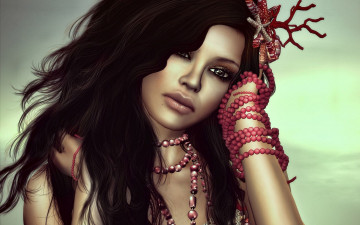 Картинка 3д+графика портрет+ portraits девушка взгляд фон