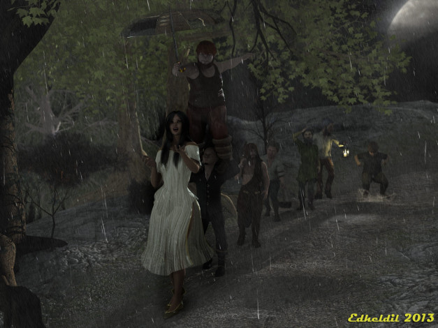 Обои картинки фото 3д графика, фантазия , fantasy, фон, взгляд, девушка