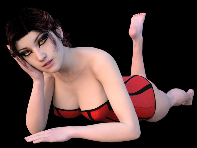 Обои картинки фото 3д графика, люди , people, фон, взгляд, девушка