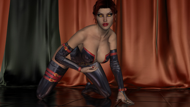 Обои картинки фото 3д графика, люди , people, фон, взгляд, девушка