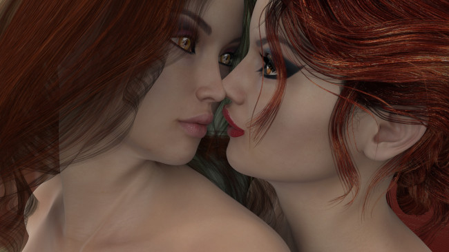 Обои картинки фото 3д графика, портрет , portraits, фон, взгляд, девушки