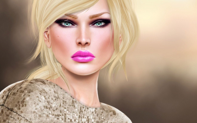 Обои картинки фото 3д графика, портрет , portraits, фон, взгляд, девушка