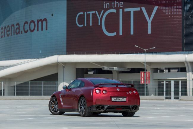 Обои картинки фото автомобили, nissan, datsun, красный, 2014г, gt-r, r35