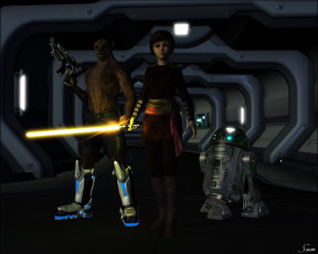 Картинка 3д+графика фантазия+ fantasy девушка взгляд фон оружие существо