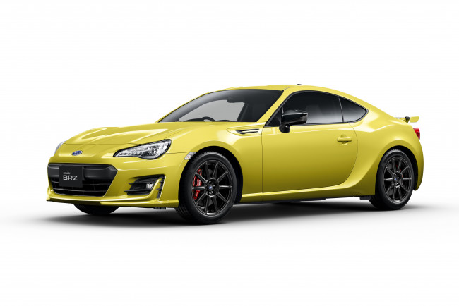 Обои картинки фото автомобили, subaru, 2016г, zc6, jp-spec, yellow, edition, brz, gt