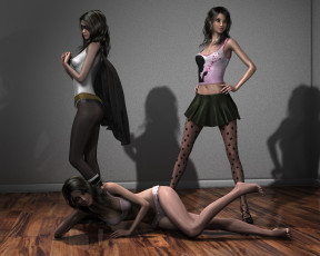 Картинка 3д+графика люди+ people девушки взгляд фон