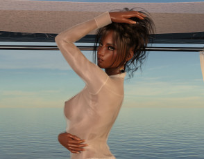 Картинка 3д+графика люди+ people взгляд девушка фон