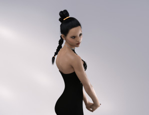 обоя 3д графика, люди , people, девушка, взгляд, фон