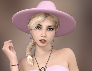 Картинка 3д+графика портрет+ portraits фон взгляд девушка