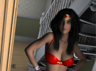 Картинка 3д+графика люди+ people девушка взгляд фон