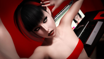 Картинка 3д+графика портрет+ portraits фон взгляд девушка