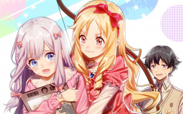 Картинка аниме eromanga-sensei девушка фон взгляд