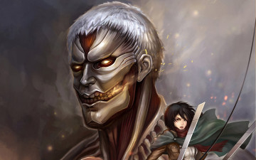 Картинка аниме shingeki+no+kyojin атака титанов