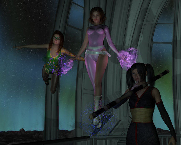 Обои картинки фото 3д графика, фантазия , fantasy, девушки, взгляд, фон