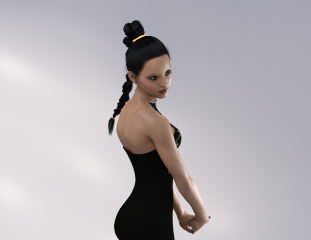 Обои картинки фото 3д графика, люди , people, девушка, взгляд, фон