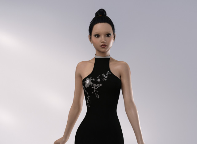 Обои картинки фото 3д графика, люди , people, девушка, взгляд, фон