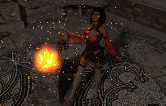 Обои картинки фото 3д графика, фантазия , fantasy, фон, взгляд, девушка