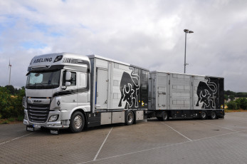 Картинка автомобили daf+ выставка улица седельный грузовик тягач