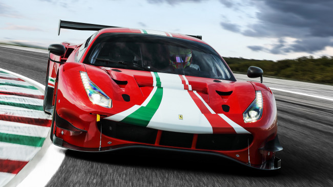 Обои картинки фото ferrari 488 gt3 evo 2020, автомобили, ferrari, 488, gt3, evo, 2020, жгучая, гоночная, испанская, барышня