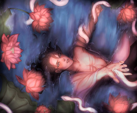 Картинка аниме mo+dao+zu+shi цзян чэн пруд лотосы змеи