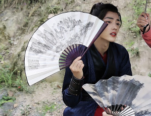 Картинка мужчины xiao+zhan сяо джань костюм веера