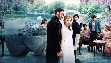 обоя bridgerton, кино фильмы, bridgerton , сериал, red, notice