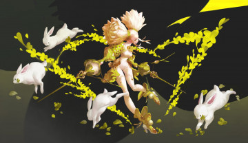 Картинка аниме животные +существа девушка оружие зайцы