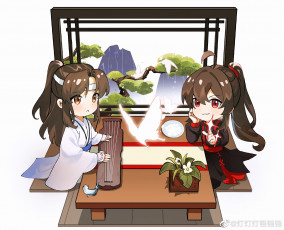 Картинка аниме mo+dao+zu+shi лань ванцзи вэй усянь стол окно гуцинь