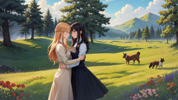 Картинка аниме пейзажи +природа нейросети графика нейроарт ai art нейронные сети рисунки нейро искусство