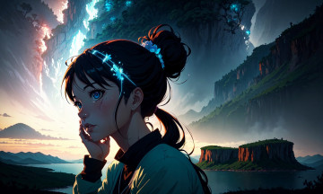 Картинка аниме пейзажи +природа нейросети графика нейроарт ai art нейронные сети рисунки нейро искусство