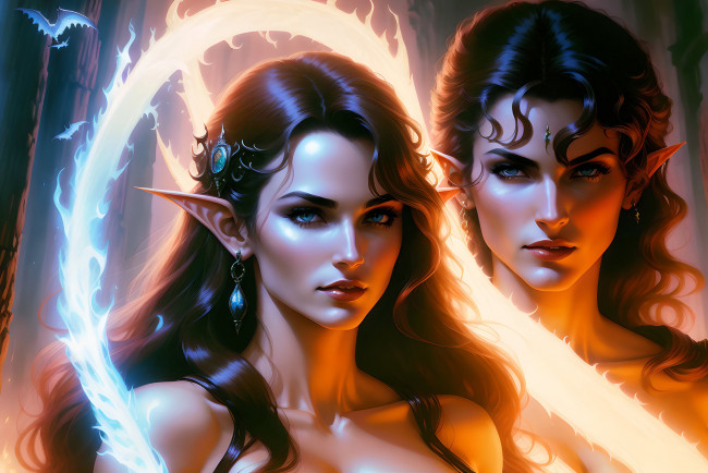 Обои картинки фото фэнтези, эльфы, нейросети, графика, нейроарт, ai, art, нейронные, сети, рисунки, нейро, искусство